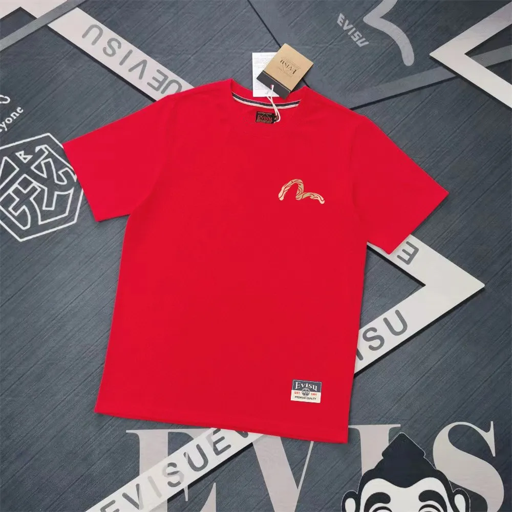 Evisu 2025New Arrival T ⚠ Quality⚠ Same Style T 。 ，Black S-XXL，White S-XXL，Gray M-XXL，Red S-XXL， Red M-XXL